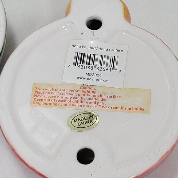 Set of 3 - Tea-light candle holder - ceramic - Hand Painted - Marianne Richmonds - Picture 7 of 16